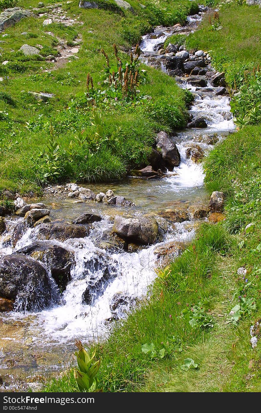 Nice mountain river in the summertime – outdoor