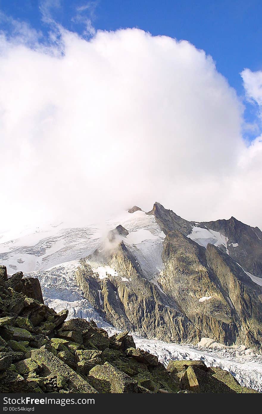 Alpine view in the summer time. Alpine view in the summer time