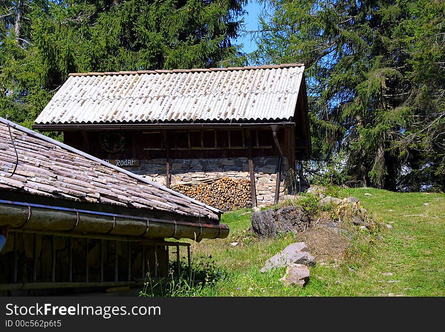 Nice mountain Lodge in the summertime – outdoor. Nice mountain Lodge in the summertime – outdoor