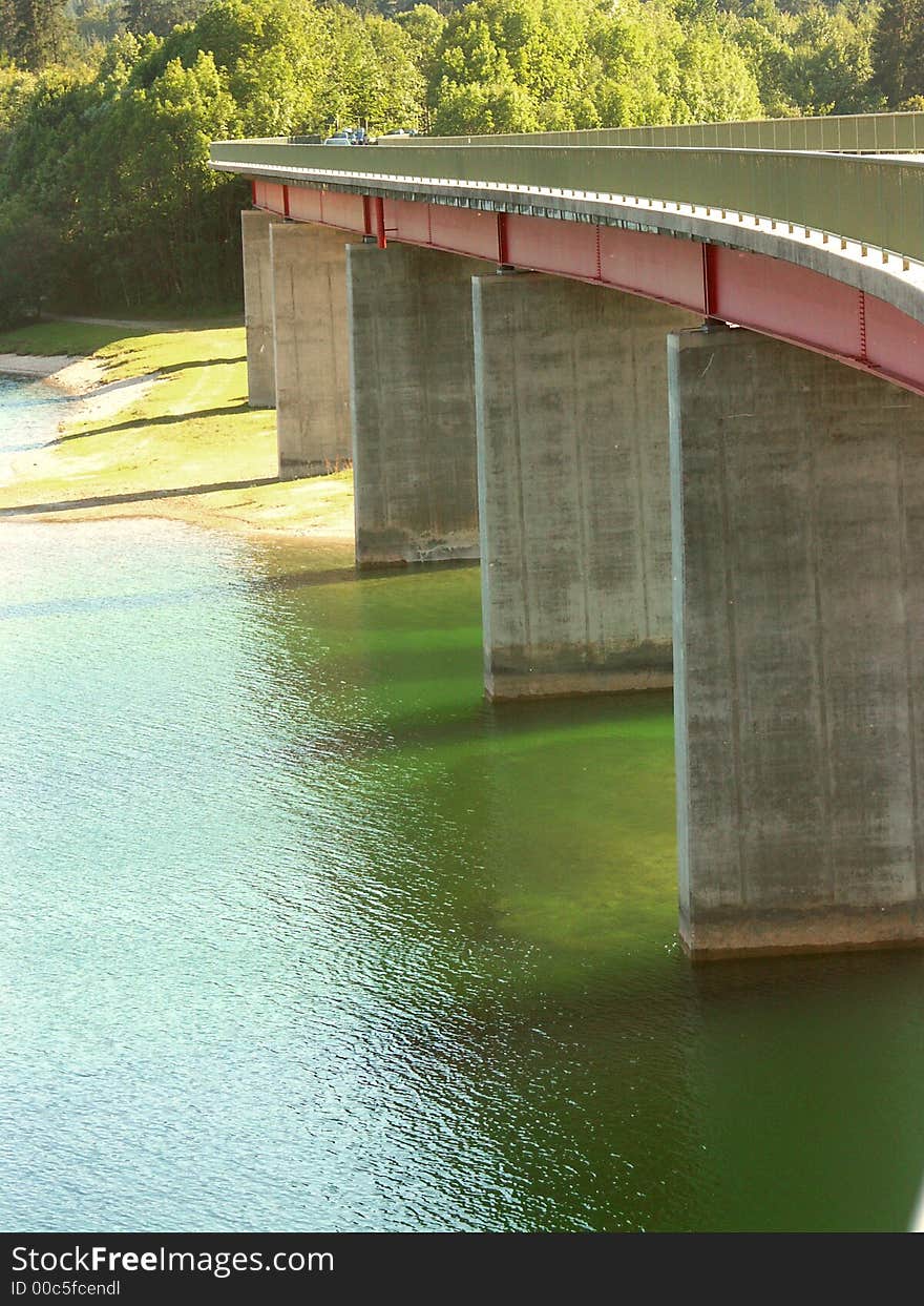 Brige of a hige reservoir. Brige of a hige reservoir