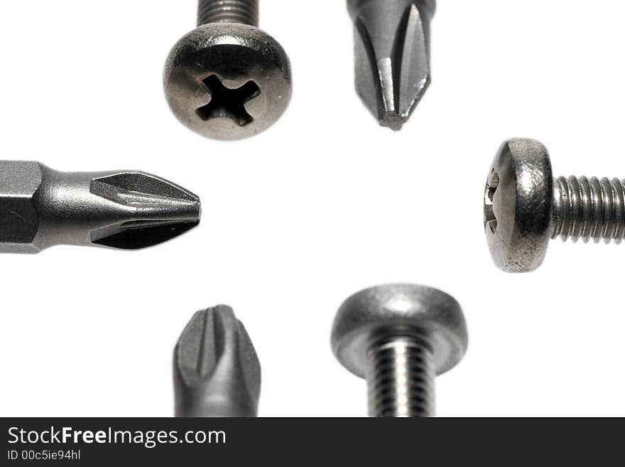 Phillips screws with screwdriver bits 2