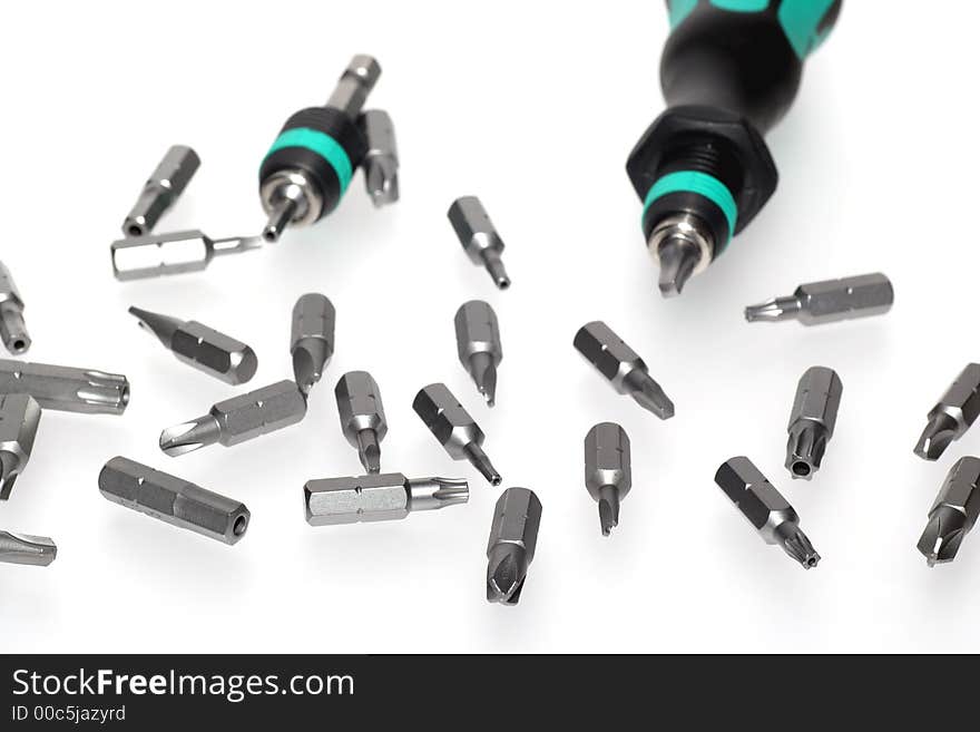 Picture of safety screwdriver bits and screwdriver. Picture of safety screwdriver bits and screwdriver.