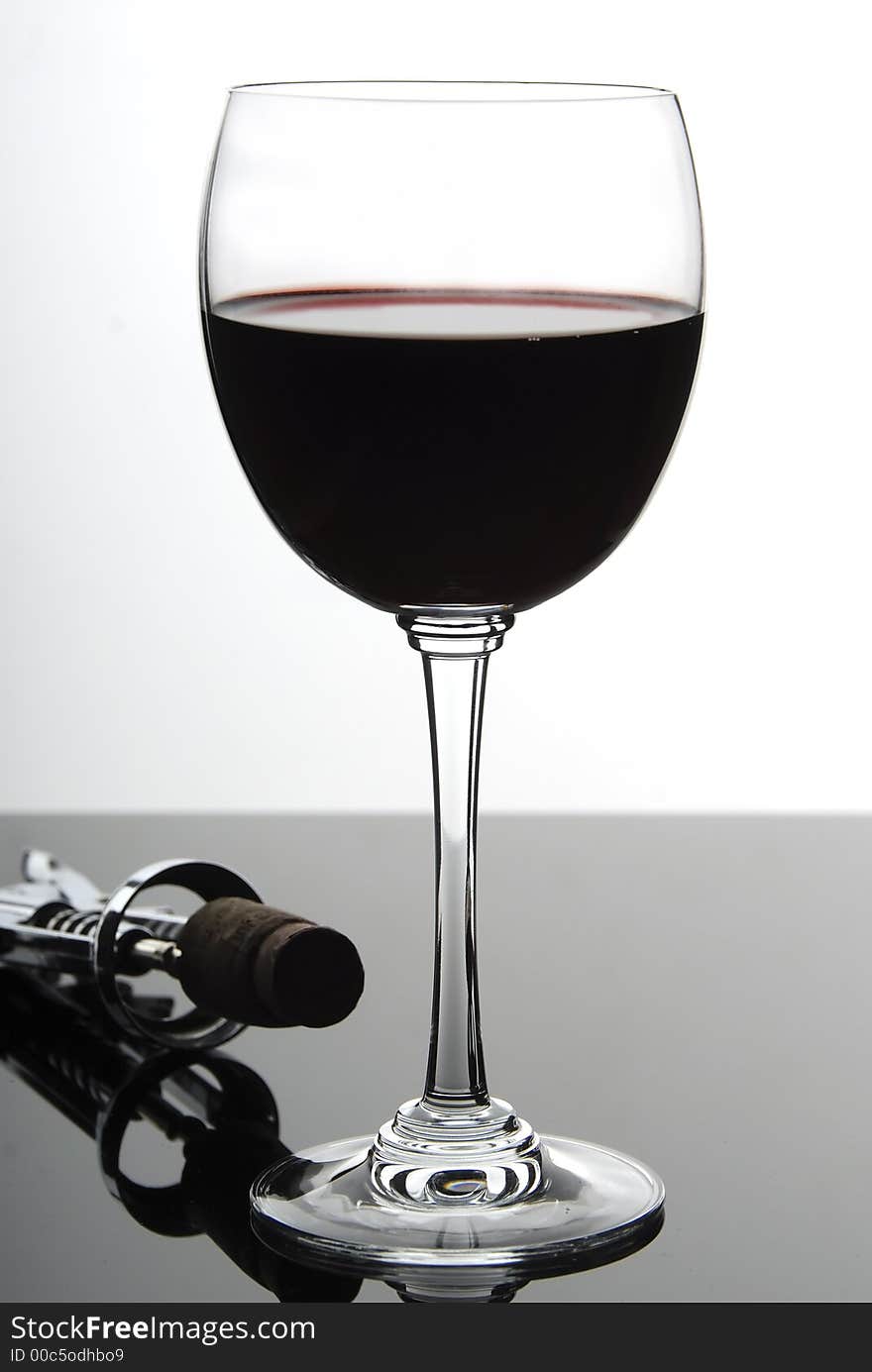 Glass of wine, photo shooting in studio. Glass of wine, photo shooting in studio