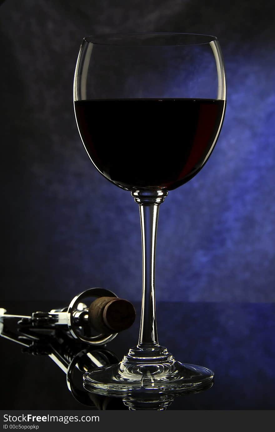 Glass of wine, photo shooting in studio. Glass of wine, photo shooting in studio