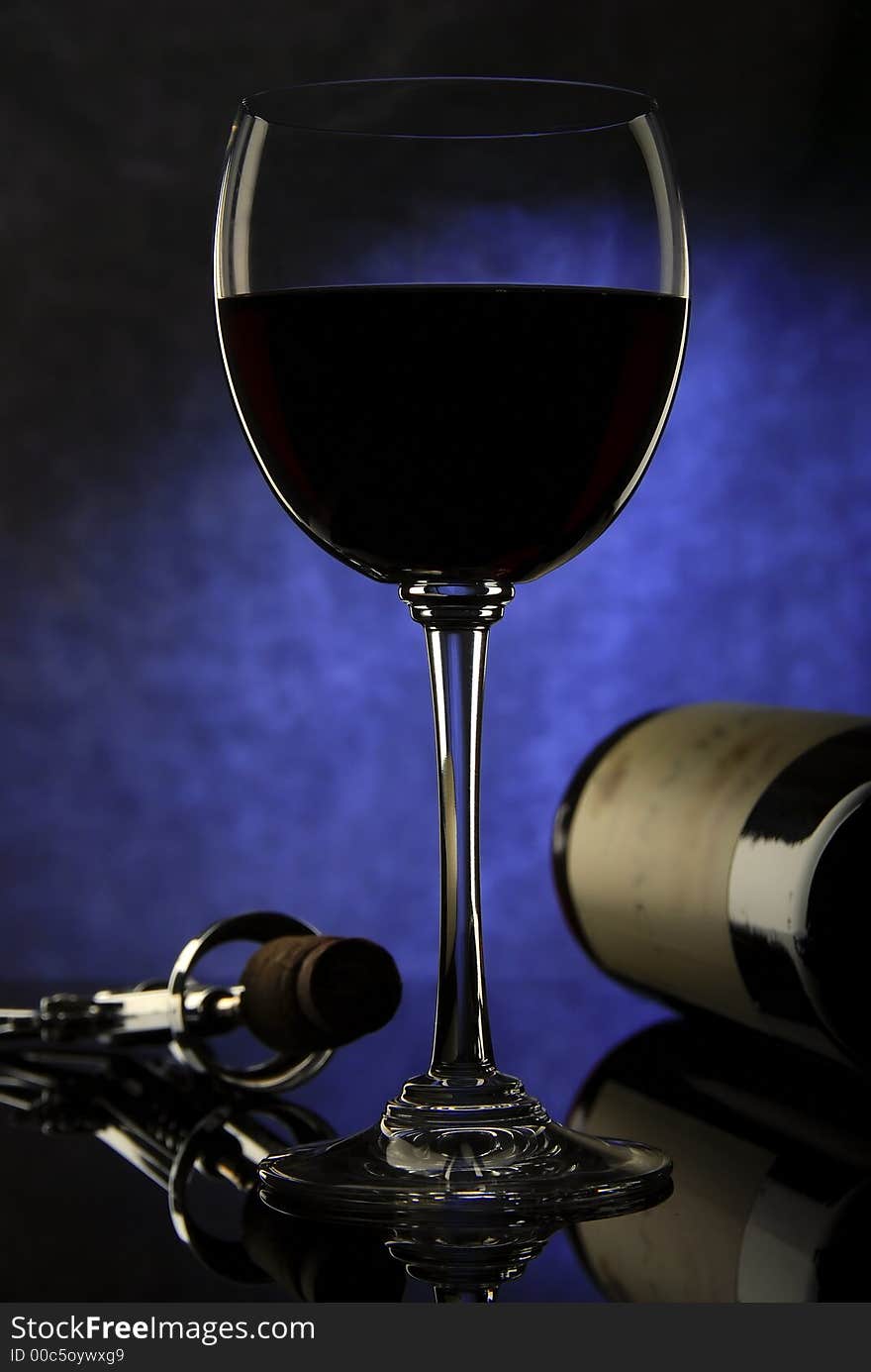 Glass of wine, photo shooting in studio. Glass of wine, photo shooting in studio