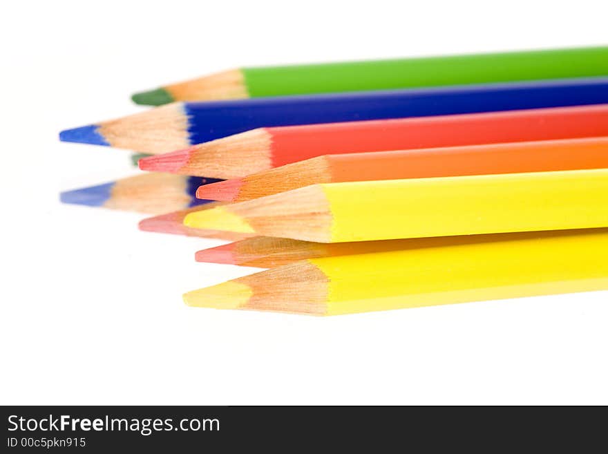 Bright and colorful coloring pencils isolated. Bright and colorful coloring pencils isolated