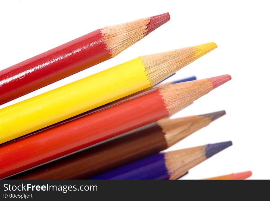 Bright and colorful coloring pencils isolated. Bright and colorful coloring pencils isolated