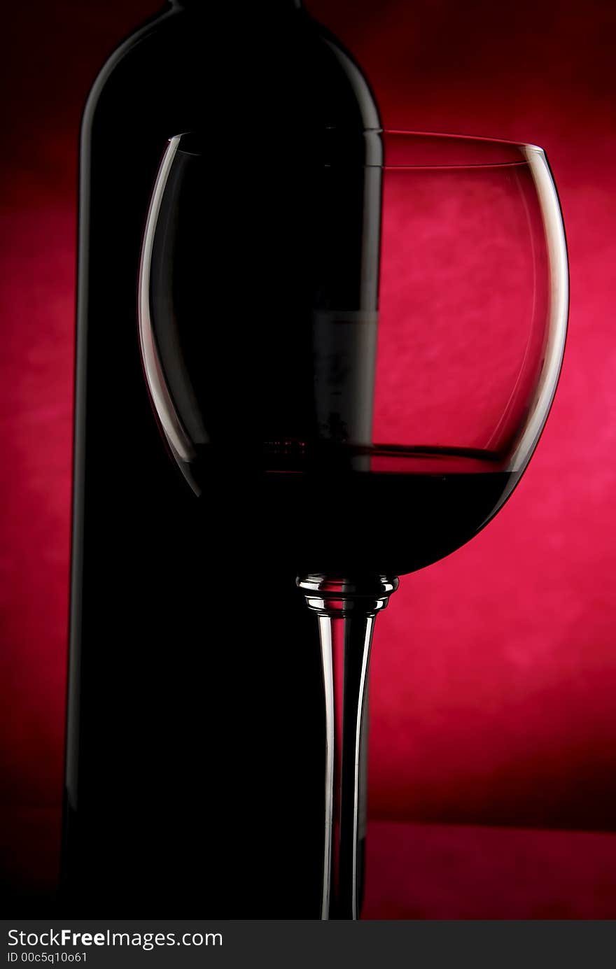 Glass of wine, photo shooting in studio. Glass of wine, photo shooting in studio