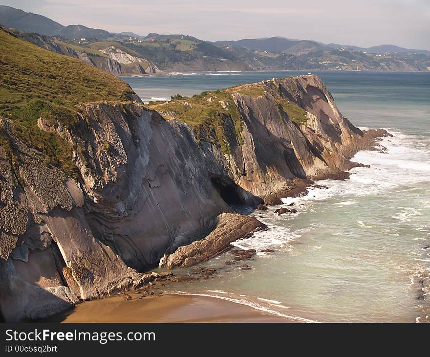 Geologic folds in Zumaias beach, Basque Country