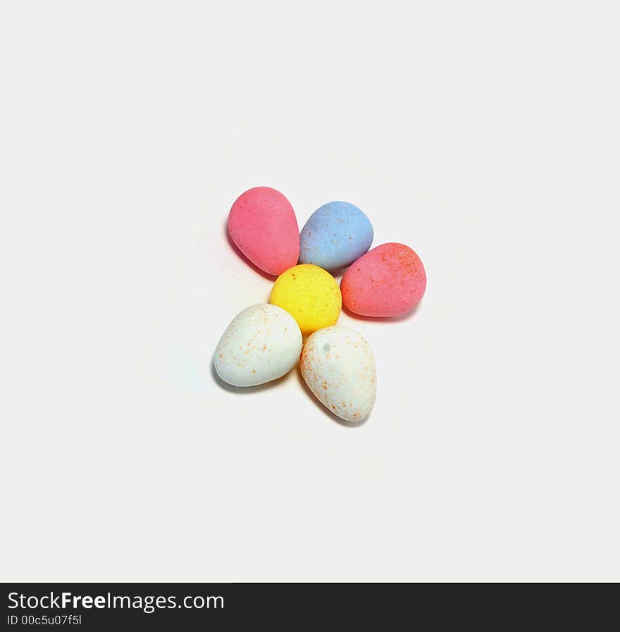 Arty mini eggs, in the form of a person or flower. Arty mini eggs, in the form of a person or flower