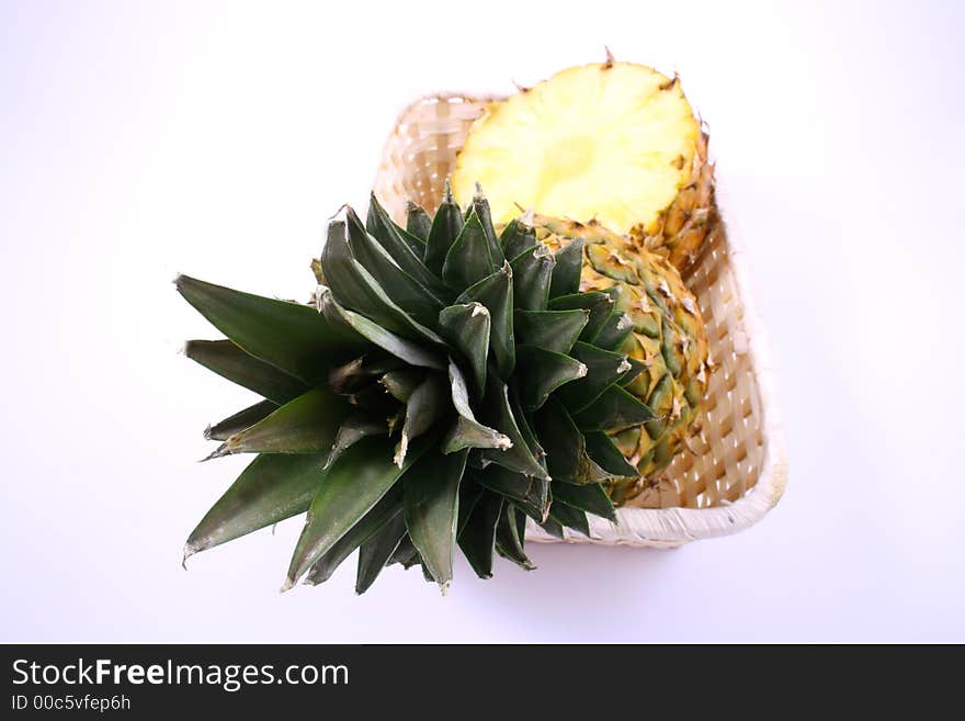 One pineapple on white background. One pineapple on white background