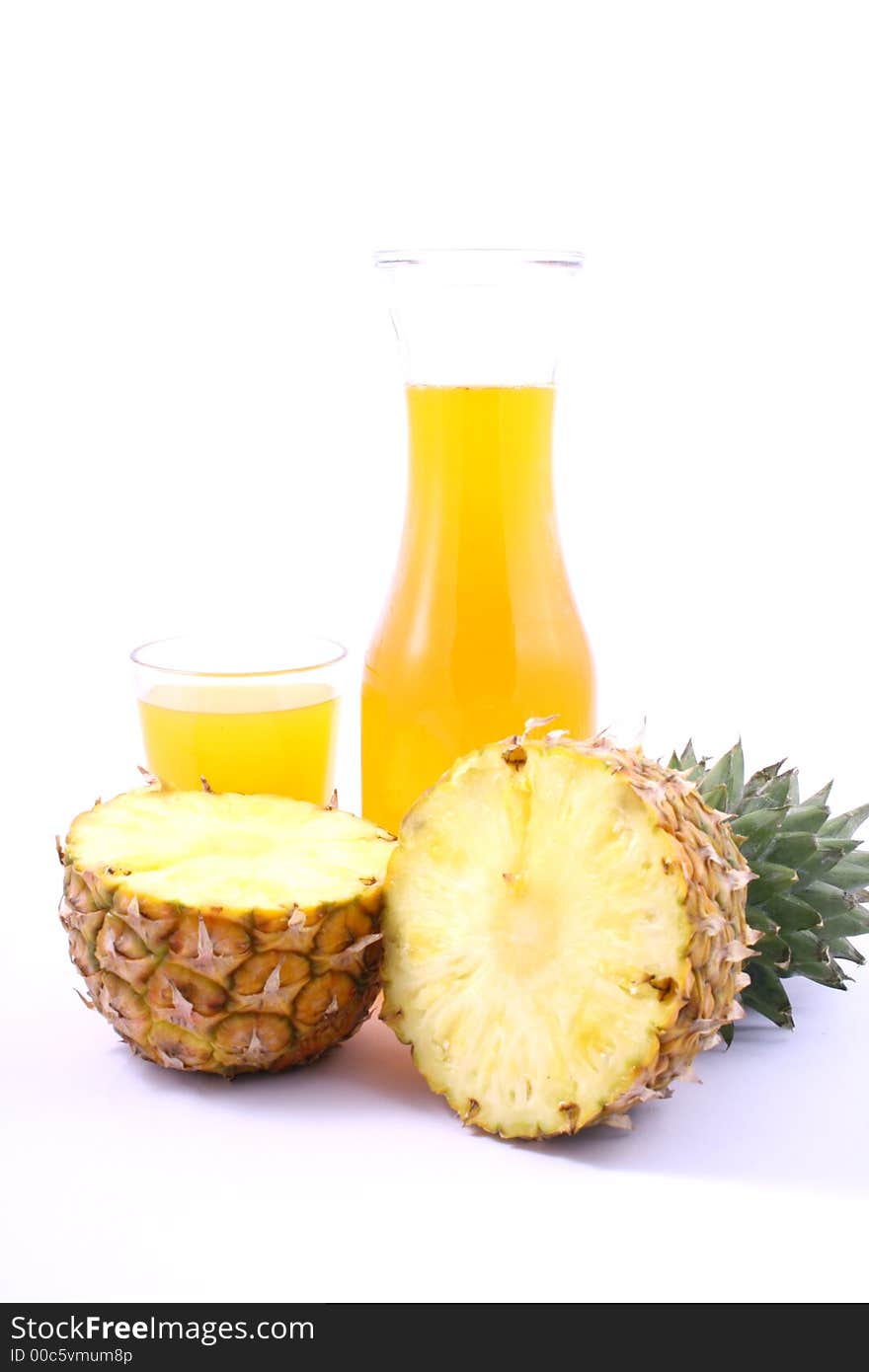 One pineapple on white background. One pineapple on white background