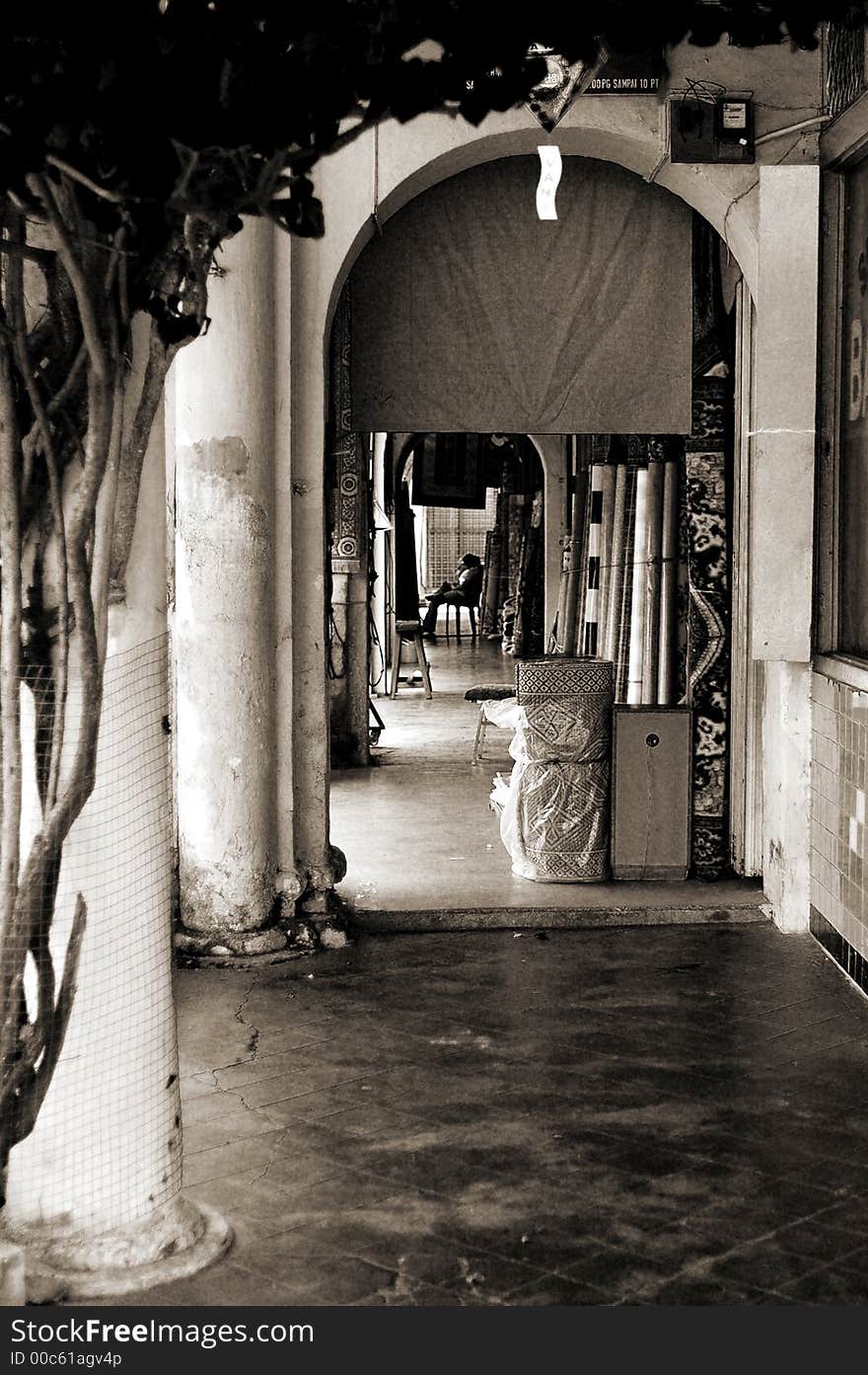 A sidewalk at the old town of Ipoh