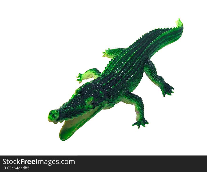 Crocodile toy isolated, clipping path for photoshop, with path, for designer