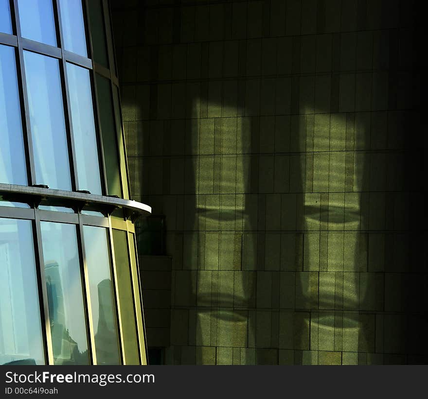 A crisp photo of a window and reflections. A crisp photo of a window and reflections.