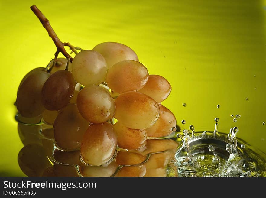 Grapes and water with ripples. Grapes and water with ripples