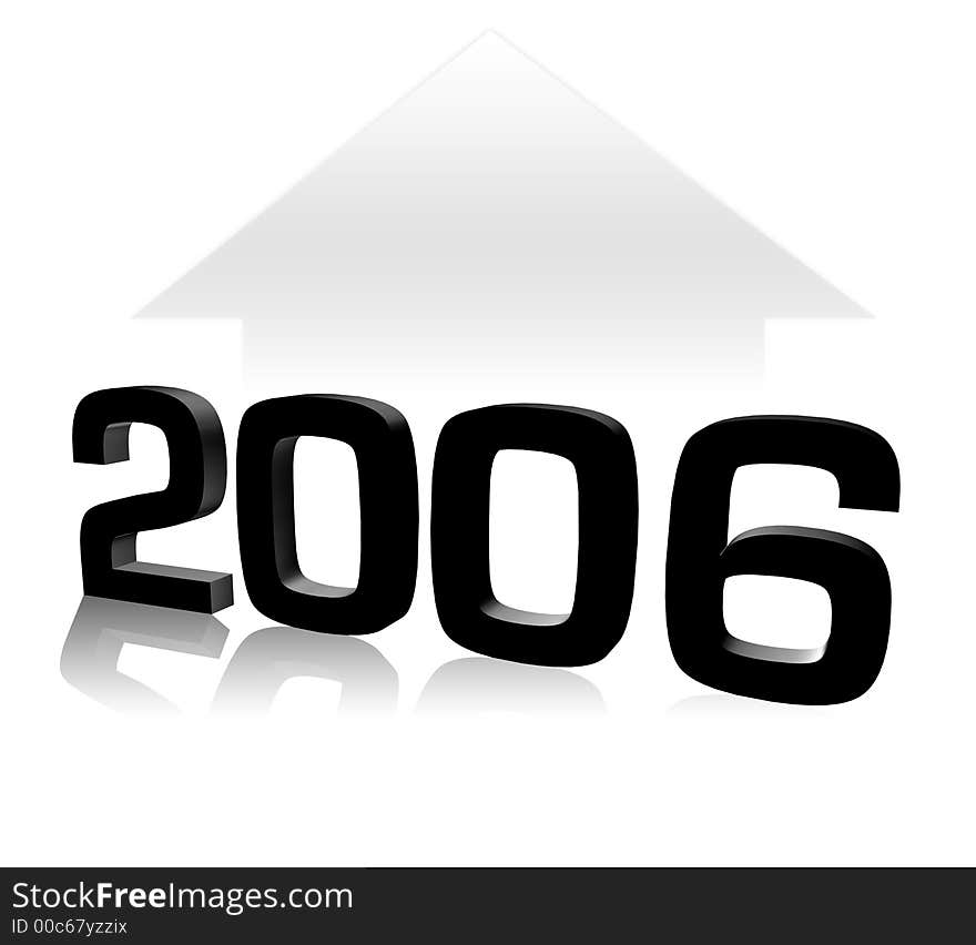 Year 2006 in 3d - illustration