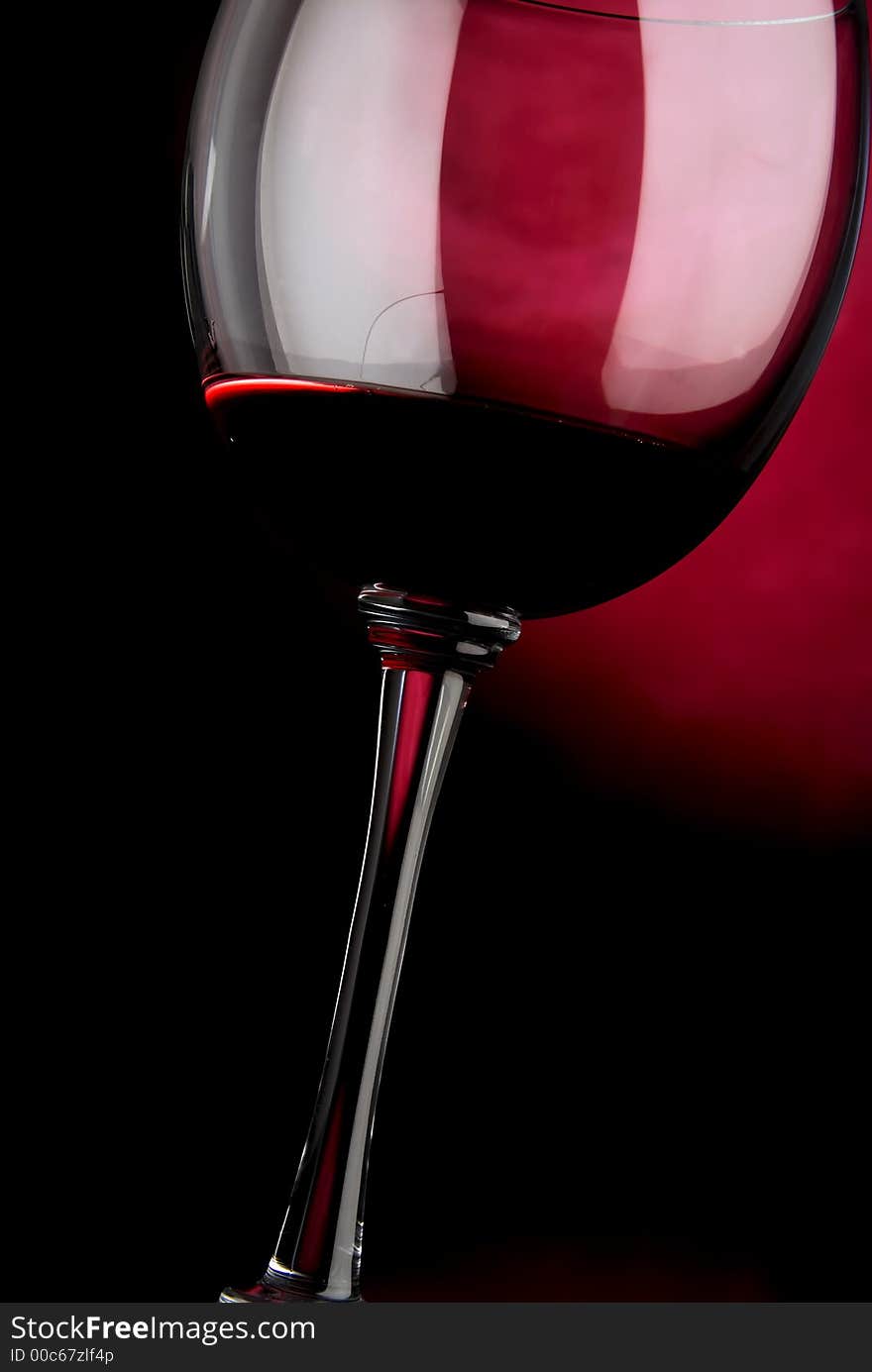 Glass of wine, photo shooting in studio. Glass of wine, photo shooting in studio