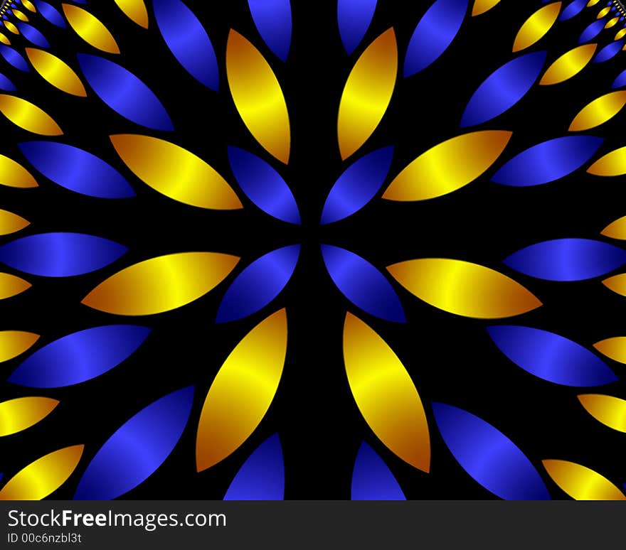 Abstract fractal image resembling concentric floral petals