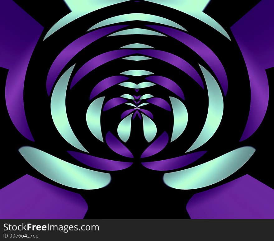 Abstract fractal image resembling an elaborate arrangement in sating ribbon. Abstract fractal image resembling an elaborate arrangement in sating ribbon