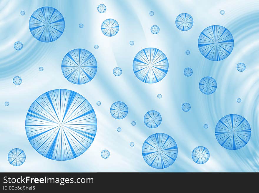 Falling snowflakes on a blue background