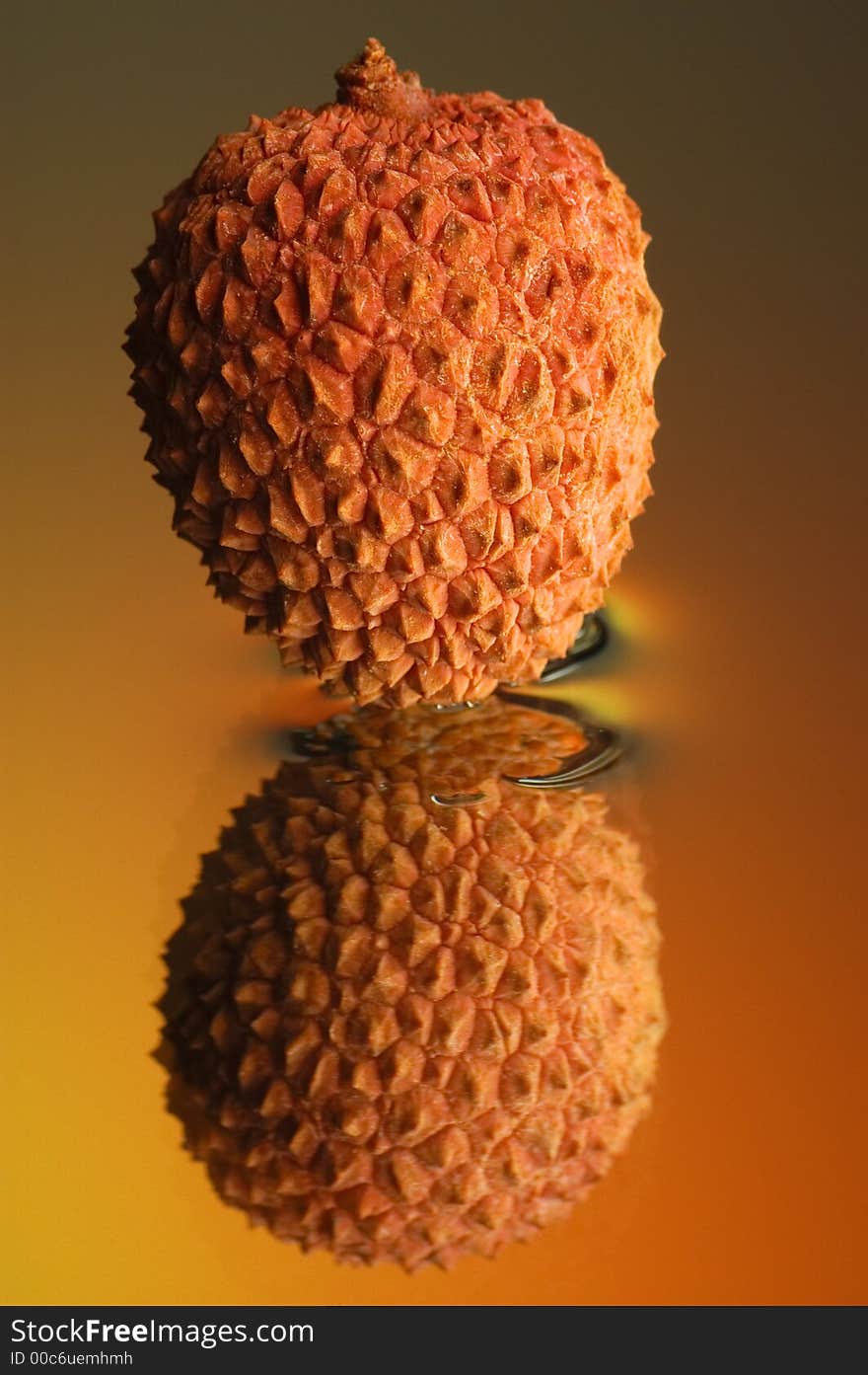 Litchi, water and mirror surface. Litchi, water and mirror surface