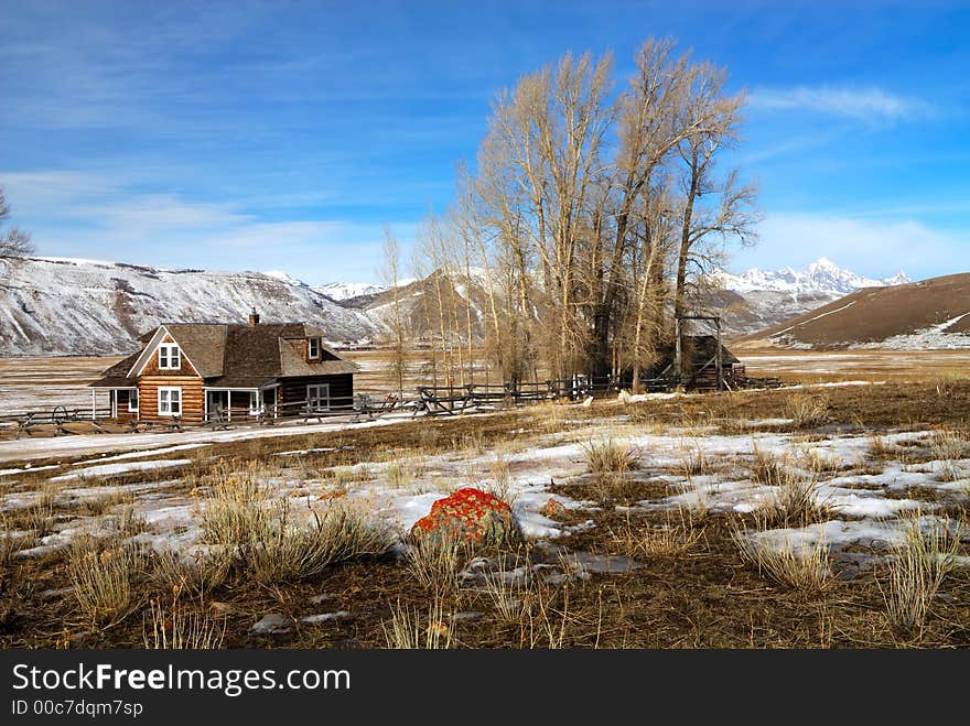 Log House on Prarie