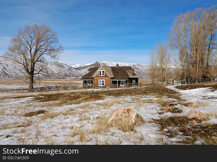 Log House on Prarie