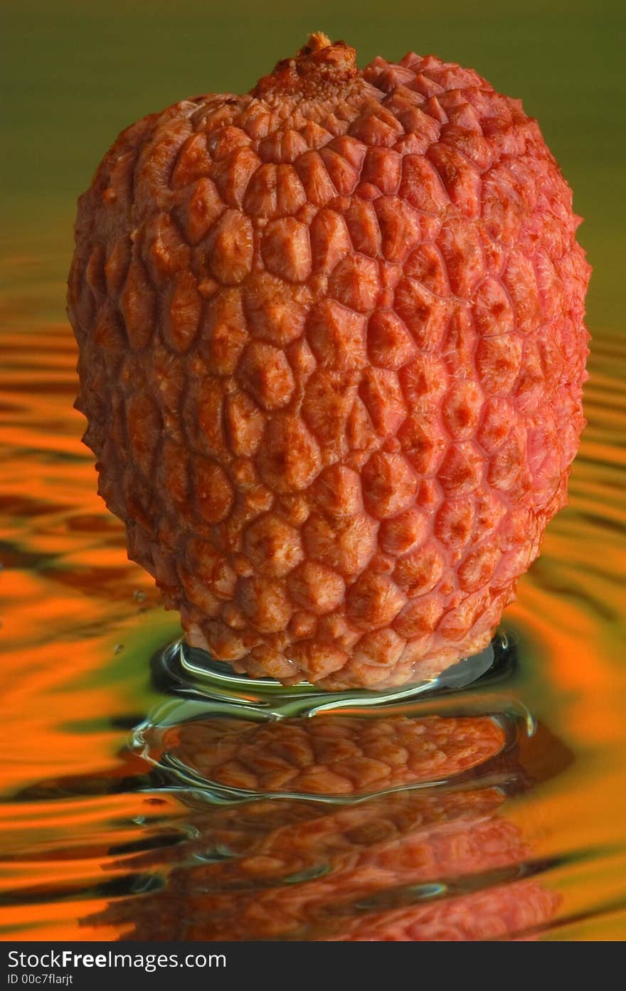 Litchi, water and mirror surface. Litchi, water and mirror surface