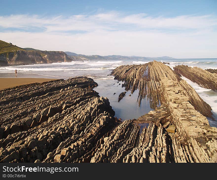 Geologic folds in Zumaias beach, Basque Country