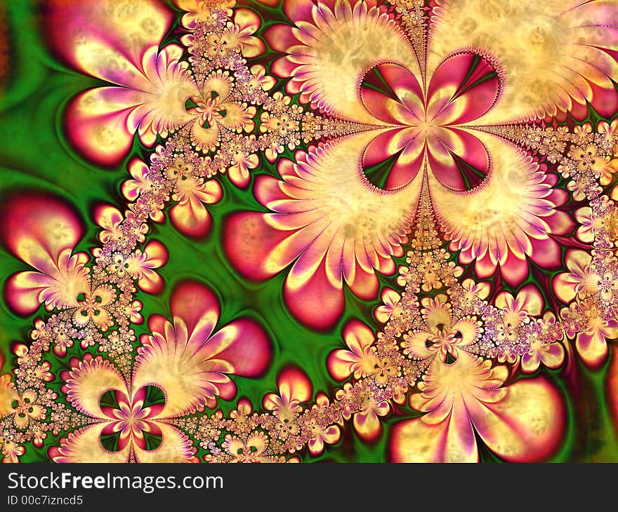 Fractal Flower Petals Collage