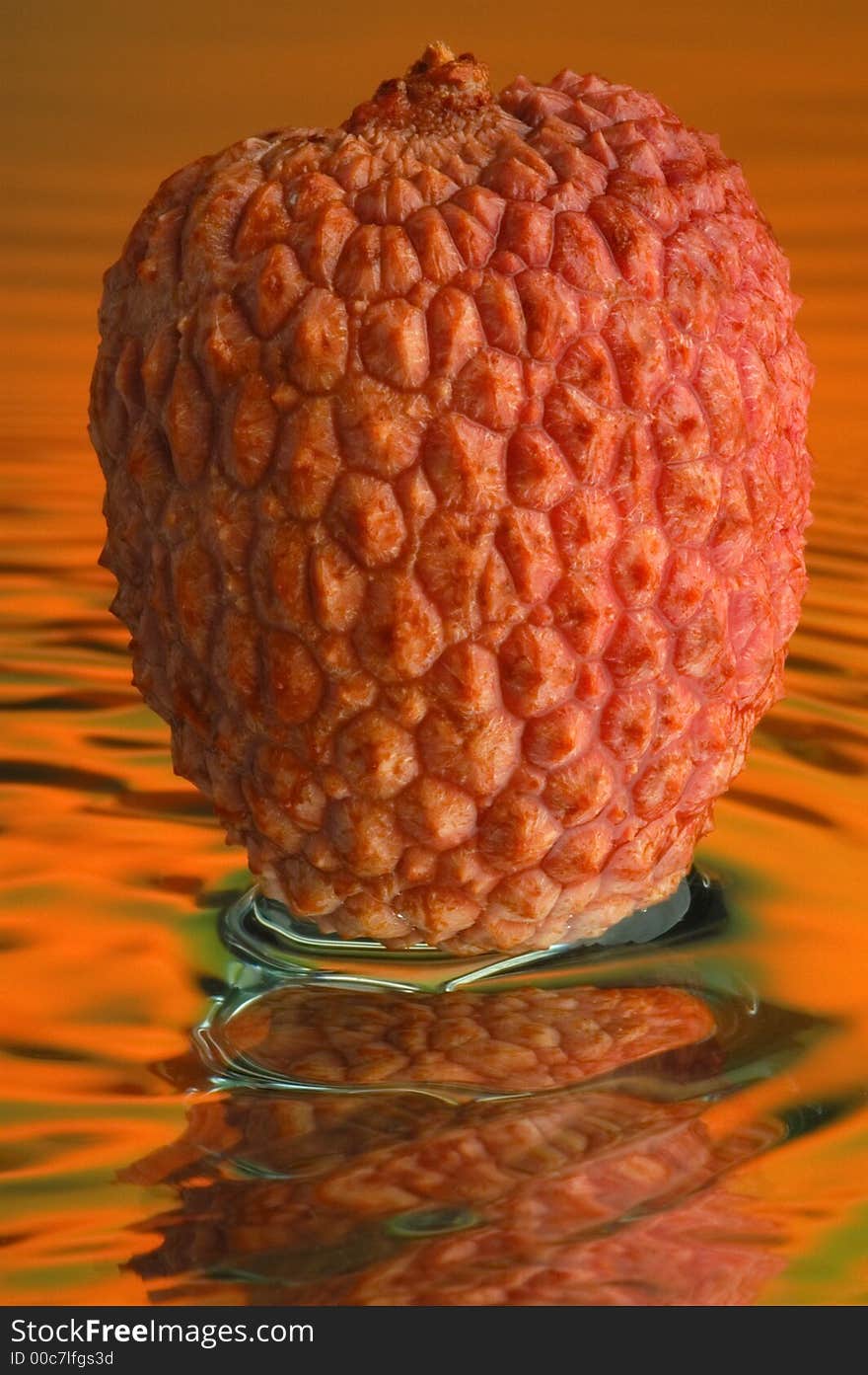 Litchi, water and mirror surface. Litchi, water and mirror surface