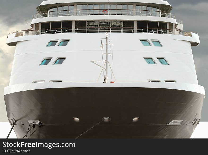 Cruise liner on a winter mooring. Cruise liner on a winter mooring