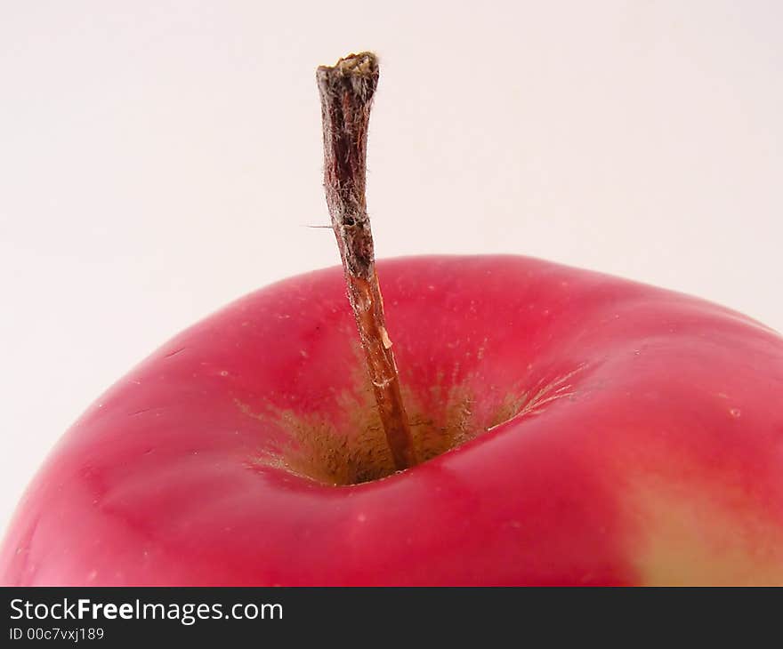 The part of an apple, is photographed close up