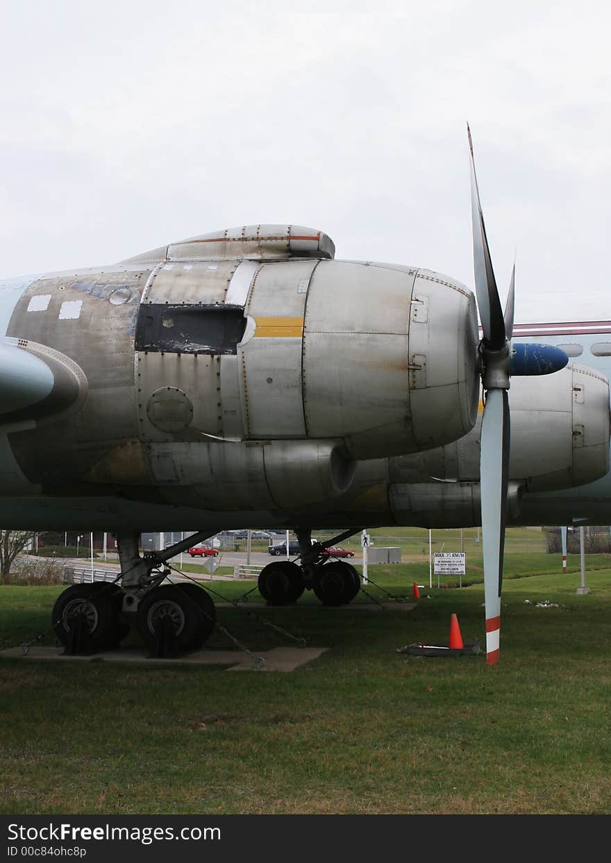 Close-up of an old airforce aeroplane. Close-up of an old airforce aeroplane