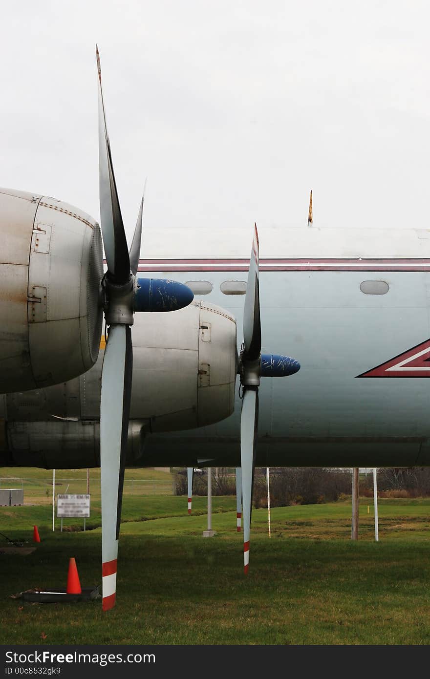 Propellers on an old aeroplane. Propellers on an old aeroplane