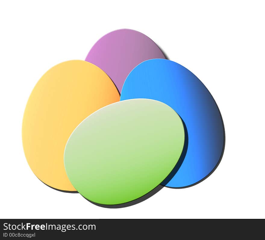 Illustration of four Colored Eggs. Illustration of four Colored Eggs