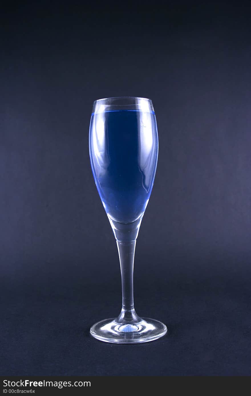 Glass with a blue drink