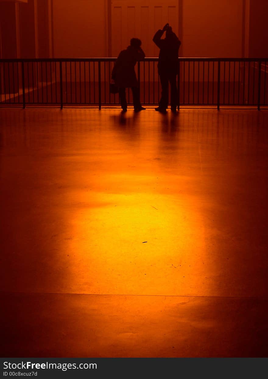 Man taking picture at the Tate Modern, London. Man taking picture at the Tate Modern, London.