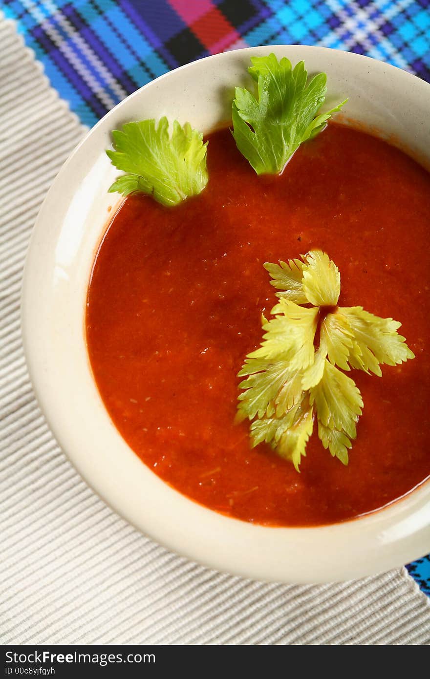 Soup a la blood Mary with tomatoes and alcohol