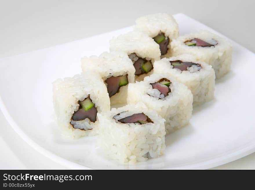 Rolls with salmon, tuna, eel, shellfish, shrimp or crabmeat. Rolls with salmon, tuna, eel, shellfish, shrimp or crabmeat