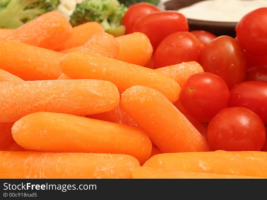 Assorted vegetables w/dip background