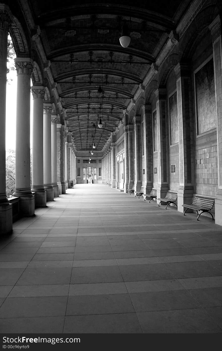 Hall to walk in Baden Baden garden