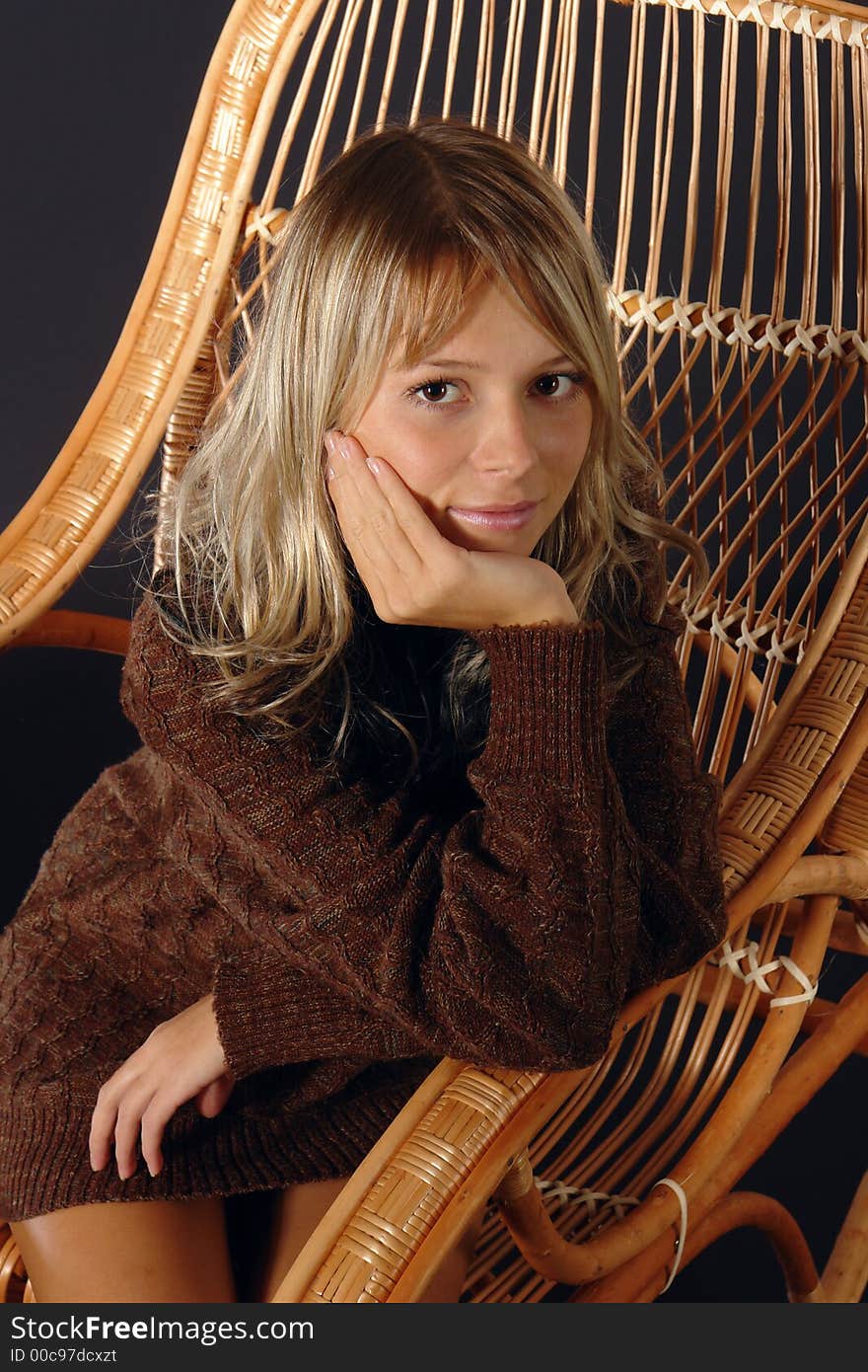 Girl at the rocking chair