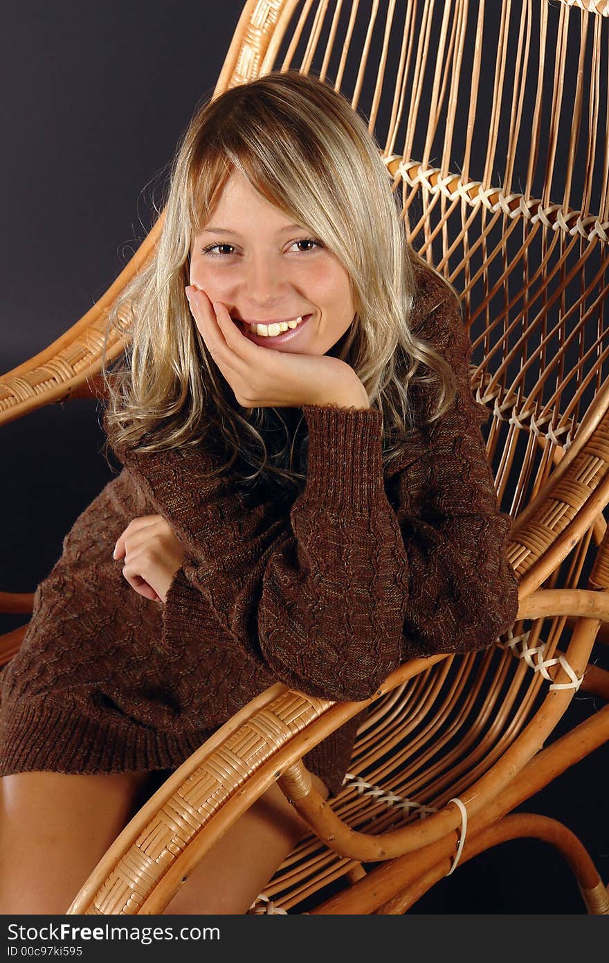 Girl at the rocking chair