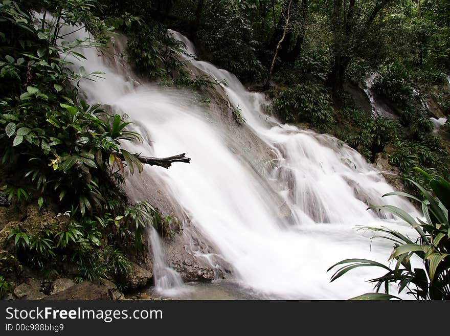 Smooth tropical cascade in a rainforest. Smooth tropical cascade in a rainforest