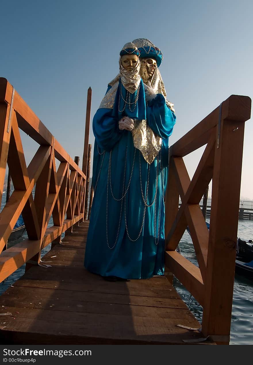 A mask at Venice Carnival. A mask at Venice Carnival