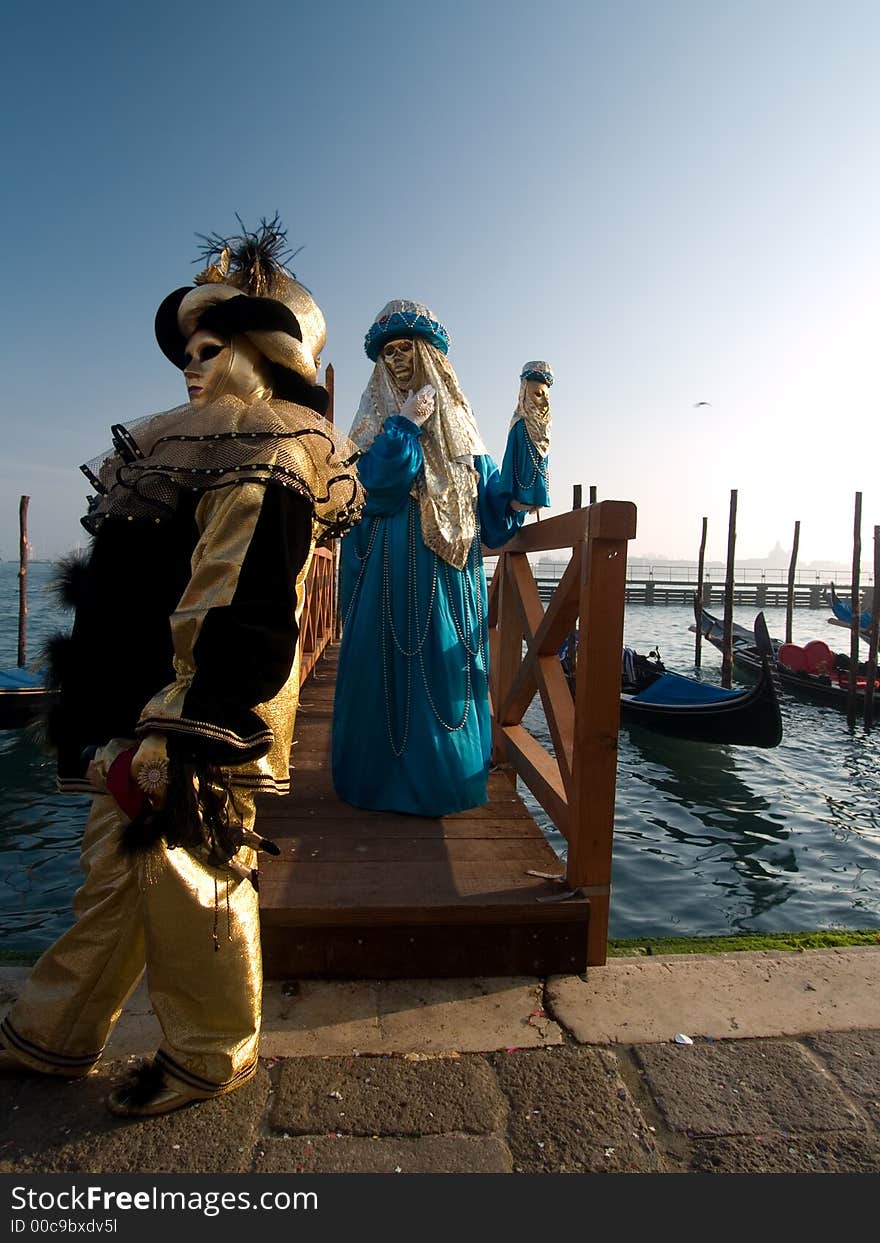Two masks at Venice Carnival