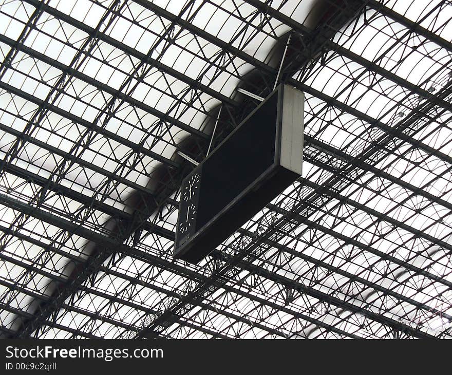 San Siro football score board against a glass roof