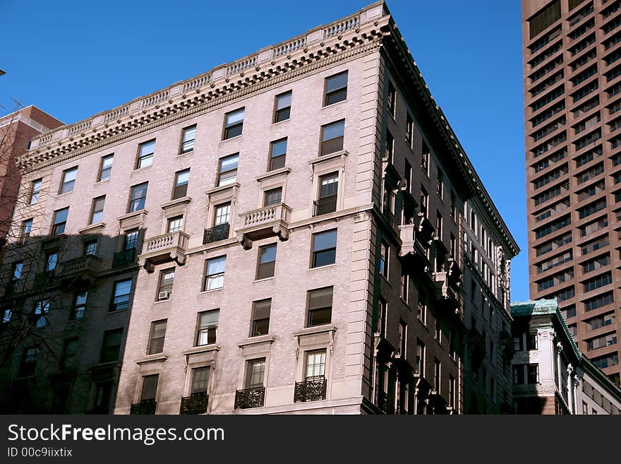 A restored building from the late 1800's on beacon st. in boston. A restored building from the late 1800's on beacon st. in boston